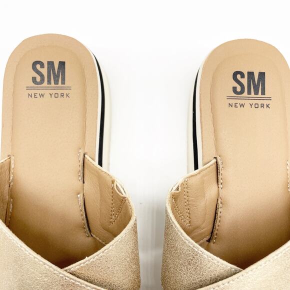 SM New York Womens 9 Lyric Platform Sandal Rose Gold Metallic Criss-Cross - Picture 6 of 10